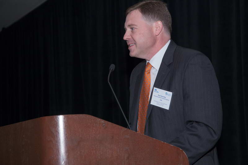 U.S. representative Paul Gunning speaking at the 2016 Global Methane Forum in Washington, D.C., United States. <br><span class='small text-muted'>(2016, Washington, D.C., United States)</span>